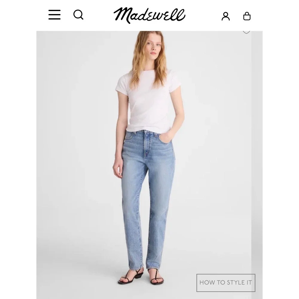 Madewell The Perfect Vintage Jean Light Indigo High Rise Tapered MB965 Size 32 - Picture 10 of 12